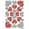 HERMA Sticker MAGIC "Coeurs rouge et argent", Glittery