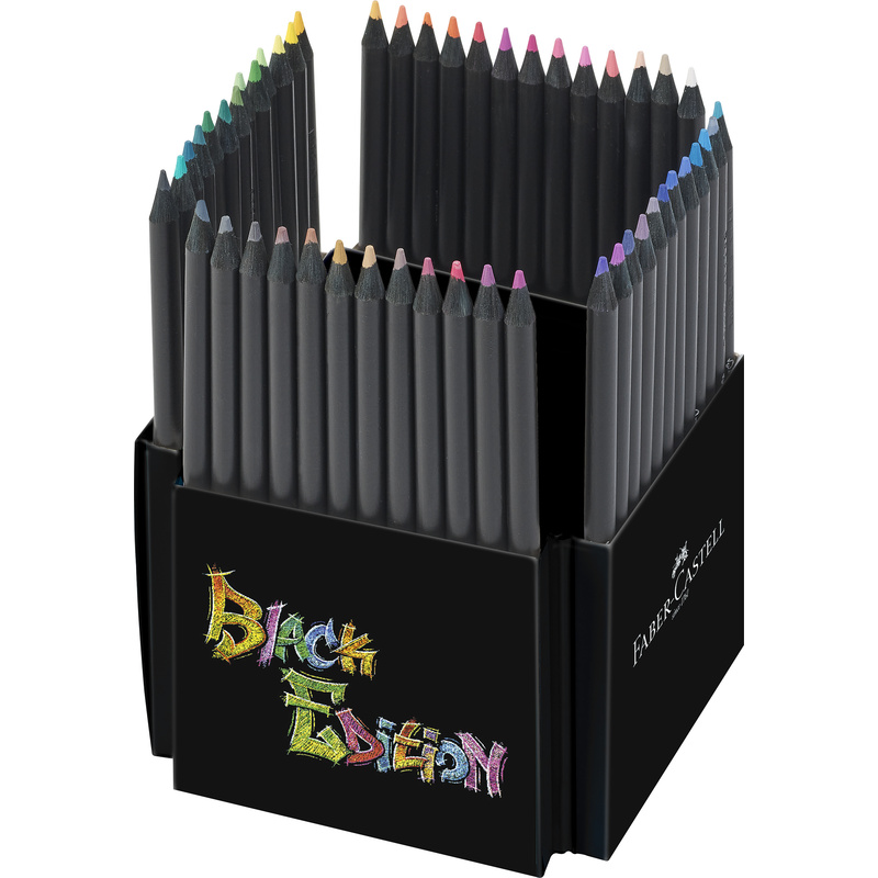 FABER-CASTELL Crayon de couleur Black Edition, étui de 50 116450