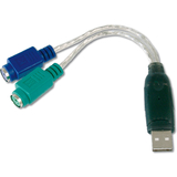 DIGITUS cble adaptateur USB 1.1 - 2 x PS/2, 180 mm