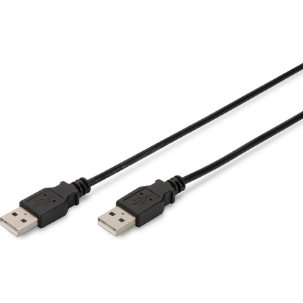 DIGITUS Cble USB 2.0, USB-A mle - USB-A mle, 1,0 m
