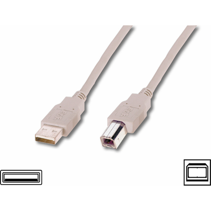DIGITUS Cble USB 2.0, USB-A mle - USB-B mle, 1,8 m