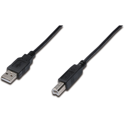 DIGITUS Cble de raccordement USB 2.0, USB-A - USB-B mle