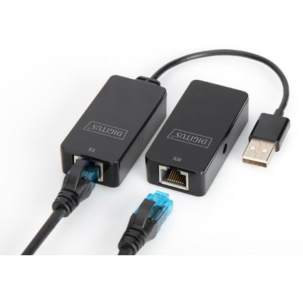DIGITUS Kit extenseur USB 2.0, adapt pour PoE, noir