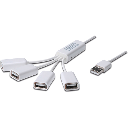 DIGITUS Hub USB 2.0  cble, 4 ports, blanc