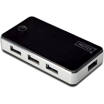 DIGITUS Hub USB 2.0, 7 ports, avec bloc d'alimentation, noir