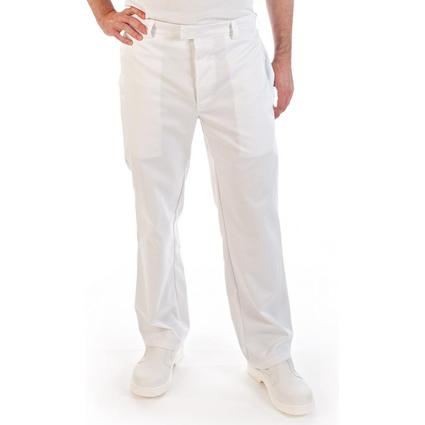 HYGOSTAR Pantalon agroalimentaire HACCP, XL, blanc
