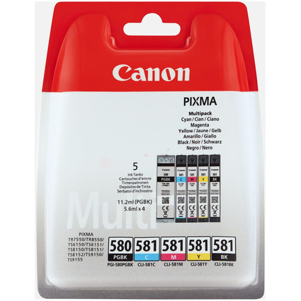 Canon Encre multipack pour Canon Pixma, PGI-580/CL-581