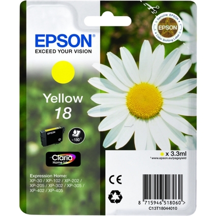 EPSON Encre T1804 pour EPSON Expression Home XP, jaune