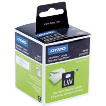 DYMO Etiquette d'adresse LabelWriter, 89 x 28 mm, blanc