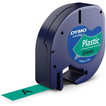 DYMO Ruban d'tiquette LetraTag, plastique, 12 mm x 4 m
