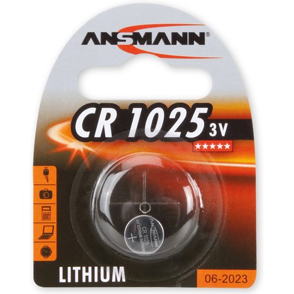ANSMANN Pile bouton au lithium CR1025, 3 Volt, blister d'1