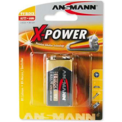 ANSMANN Pile alcaline "X-Power", E-bloc 9V