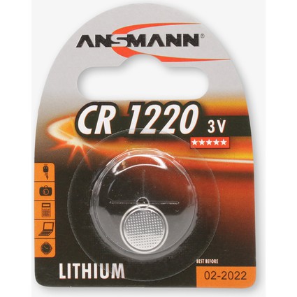 ANSMANN Pile bouton au lithium "CR1220", 3,0 V, blister d'1
