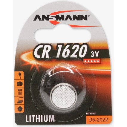 ANSMANN Pile bouton au lithium "CR1620", 3,0 Volt, blister