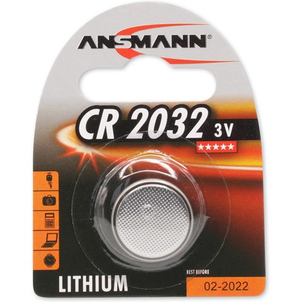 ANSMANN Pile bouton au lithium "CR2032", 3,0 Volt, blister