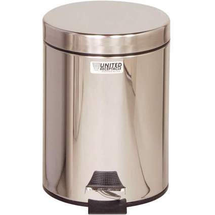 Rubbermaid Poubelle  pdale, ronde, 5,6 litres, argent