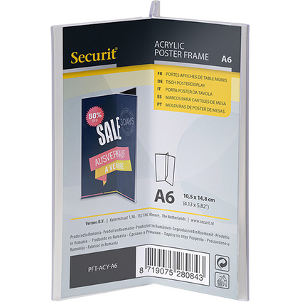 Securit Porte-visuel ACRYLIC, A6 portrait, trilatral