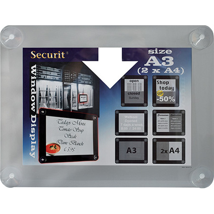 Securit Porte-affiches, A3, gris