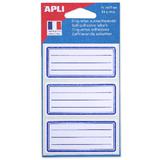 APLI etiquettes pour livre, blanc/bleu, 34 x 75 mm lignes