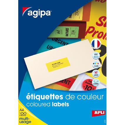 APLI Etiquette d'adresse, 70 x 31 mm, rouge fluo