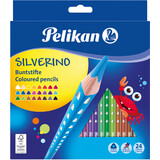Pelikan crayon de couleur triangulaire silverino fin, tui
