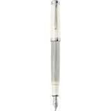 Pelikan stylo plume "Souvern 405", blanc-argent, B