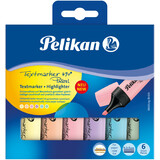 Pelikan surligneur 490 Pastel, tui de 6, couleurs assorties