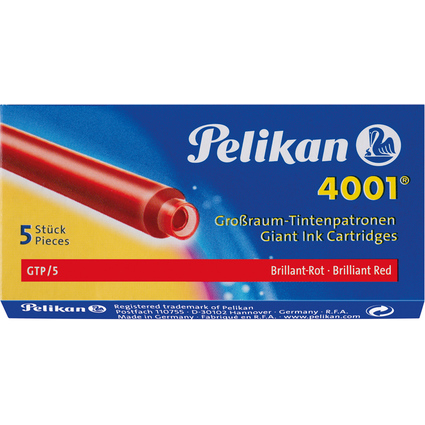 Pelikan Cartouches d'encre grand volume 4001 GTP/5, rouge