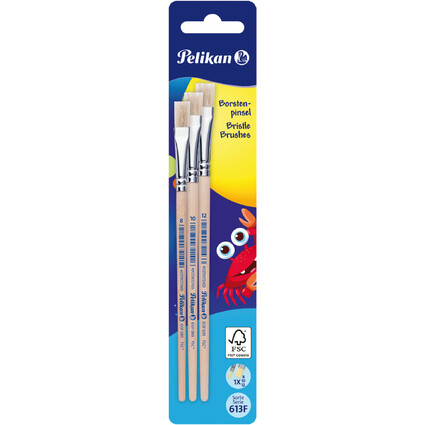 Pelikan Kit de pinceau brosse 613 F, 3 pices, assorti