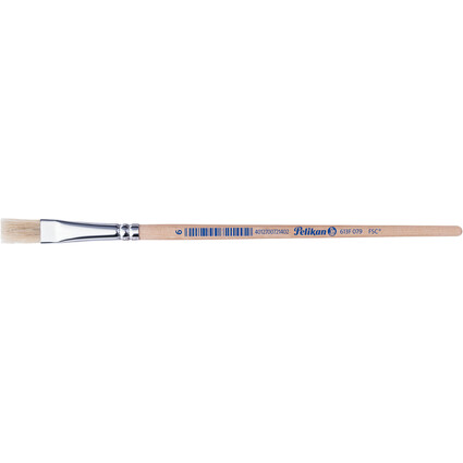 Pelikan Pinceau  soie 613 F, N. 6, manche en bois non laqu