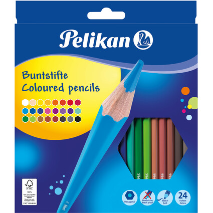 Pelikan Crayons de couleur standard, tui en carton de 24,
