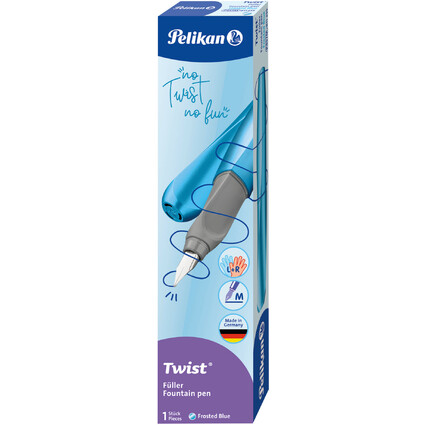 Pelikan Twist Stylo plume Frosted Blue, bleu-mtallique