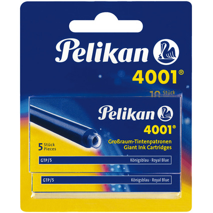Pelikan Cartouches d'encre longues 4001 GTP/5/2/B, bleu