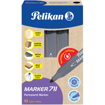 Pelikan Marqueur permanent 711, pointe ogive, noir