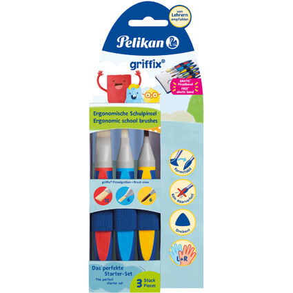 Pelikan griffix Set de pinceaux scolaires, 3 pièces