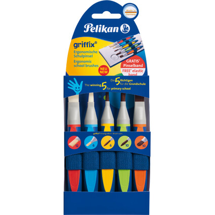 Pelikan Set de pinceaux scolaires griffix, 5 pices