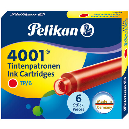 Pelikan Cartouches d'encre 4001 TP/6, rouge