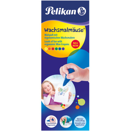 Pelikan Crayons de cire souris, assorti, set cadeau de 6