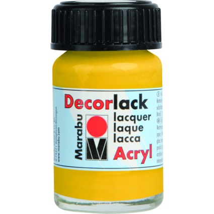 Marabu Vernis acrylique "Decorlack", jaune moyen, 15 ml,