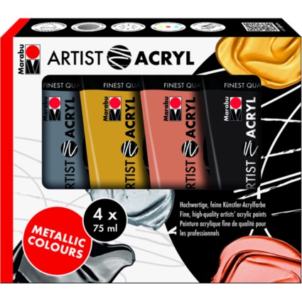 Marabu Set de peinture acrylique "Artist Acryl", mtallique,