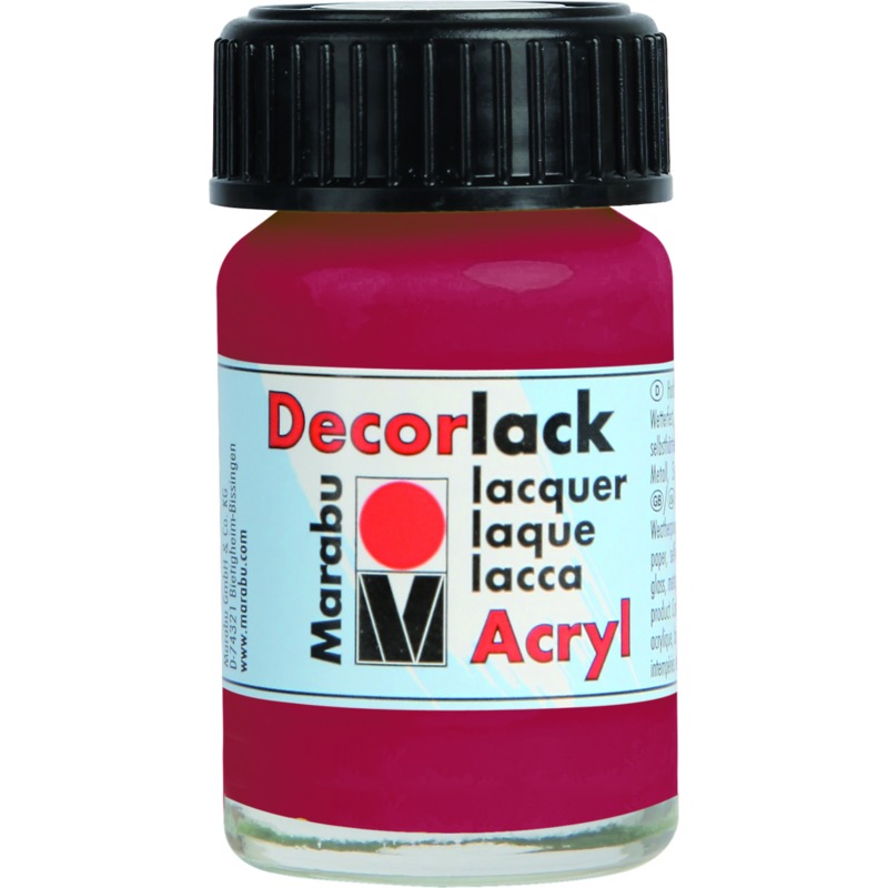 Peinture Vernis acrylique - 15 ml - Rouge géranium MARABU Decorlack