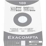 EXACOMPTA fiches bristol, A6, quadrill, blanc