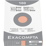 EXACOMPTA fiches bristol, A6, quadrill, orange