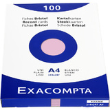 EXACOMPTA fiches bristol, A4, uni, rose