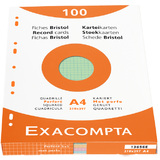 EXACOMPTA fiches bristol, A4, quadrill, assorti