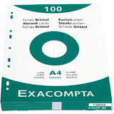 EXACOMPTA fiches bristol, A4, lign, blanc