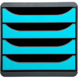 EXACOMPTA module de classement BIG-BOX, 4 tiroirs, turquoise