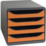 EXACOMPTA module de classement BIG-BOX, 4 tiroirs, tangerine