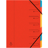 EXACOMPTA Trieur, A4, carton, 7 compartiments, rouge