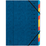 EXACOMPTA Trieur, A4, carton, 12 compartiments, bleu
